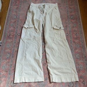 American Eagle Outfitters Cream Stretch Pants
